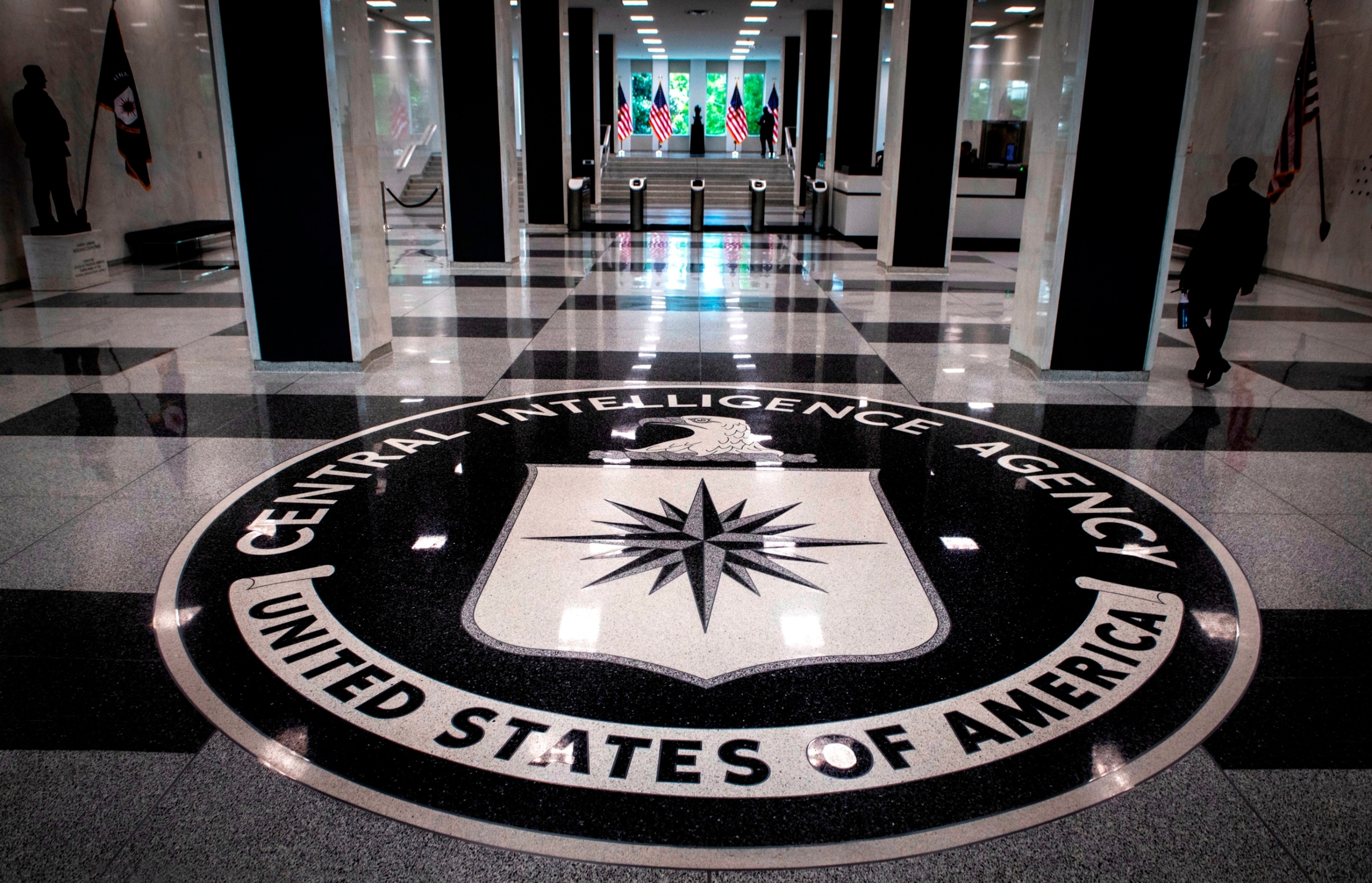 PHOTO: The agency seal on the floor of the lobby at the CIA, in Mclean, VA.