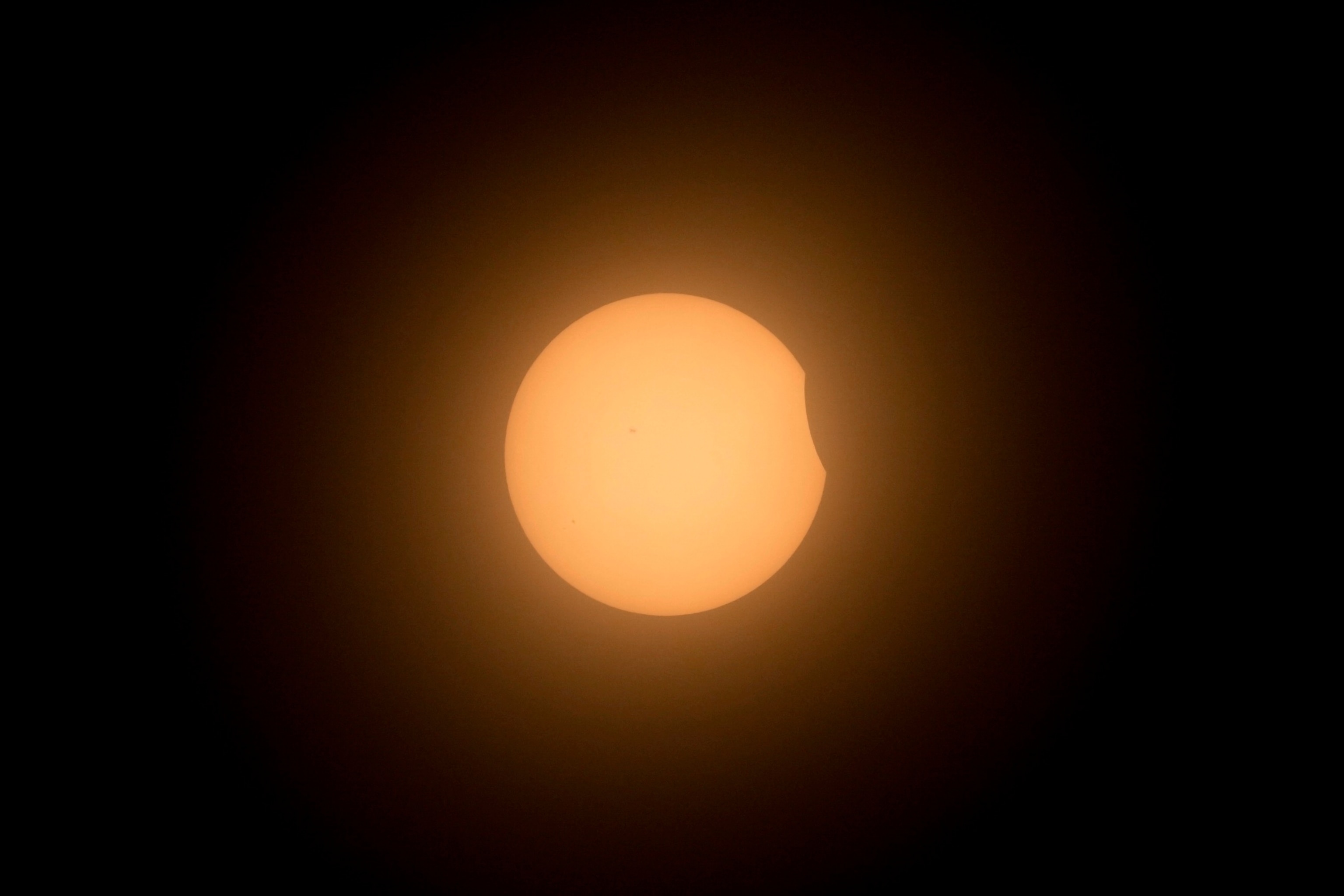 PHOTO: The moon partially covers the sun during a total solar eclipse in Mazatlan, Mexico, April 8, 2024.