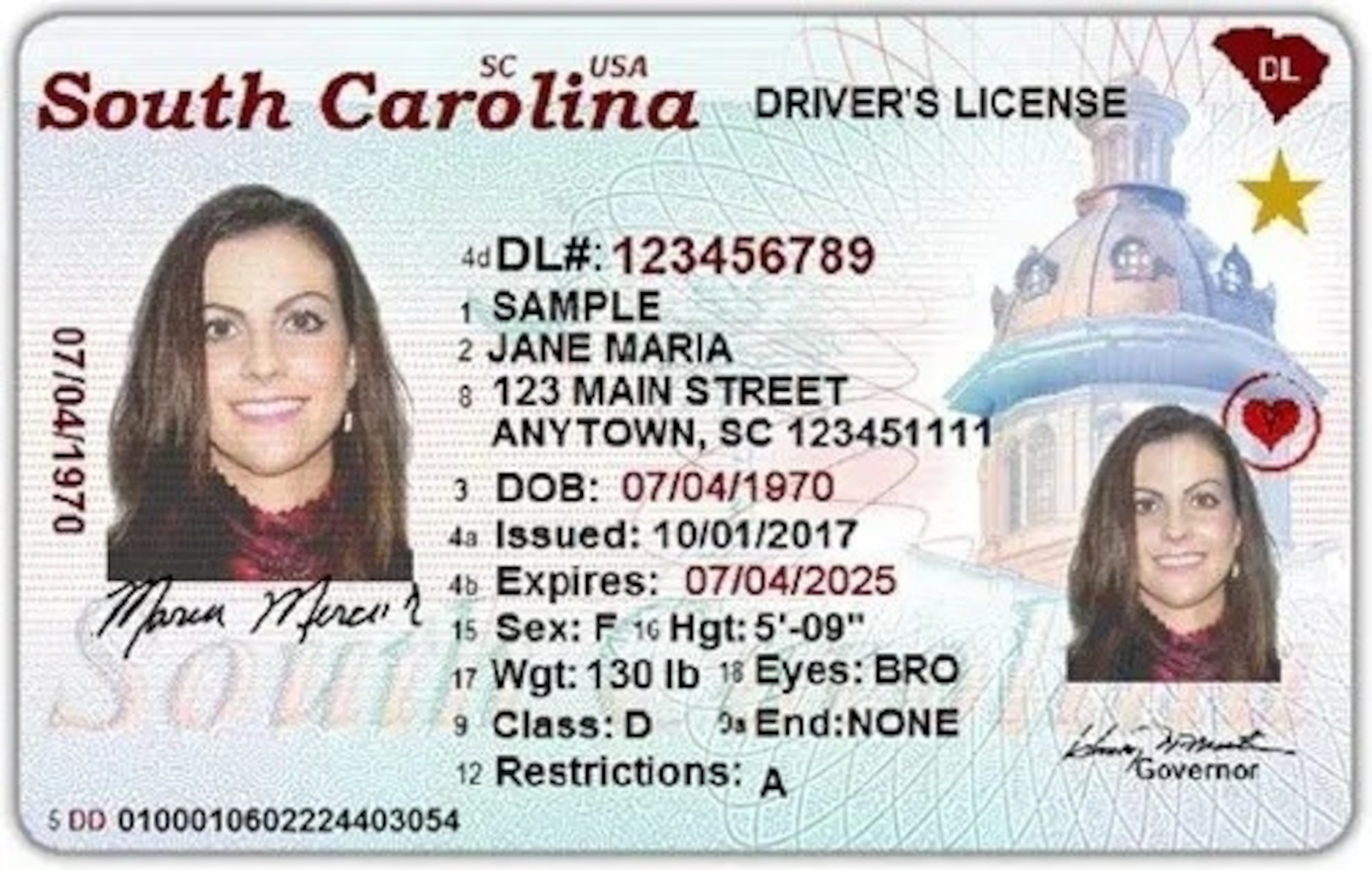 PHOTO: An example of a REAL ID from North Carolina issued by the DMV.