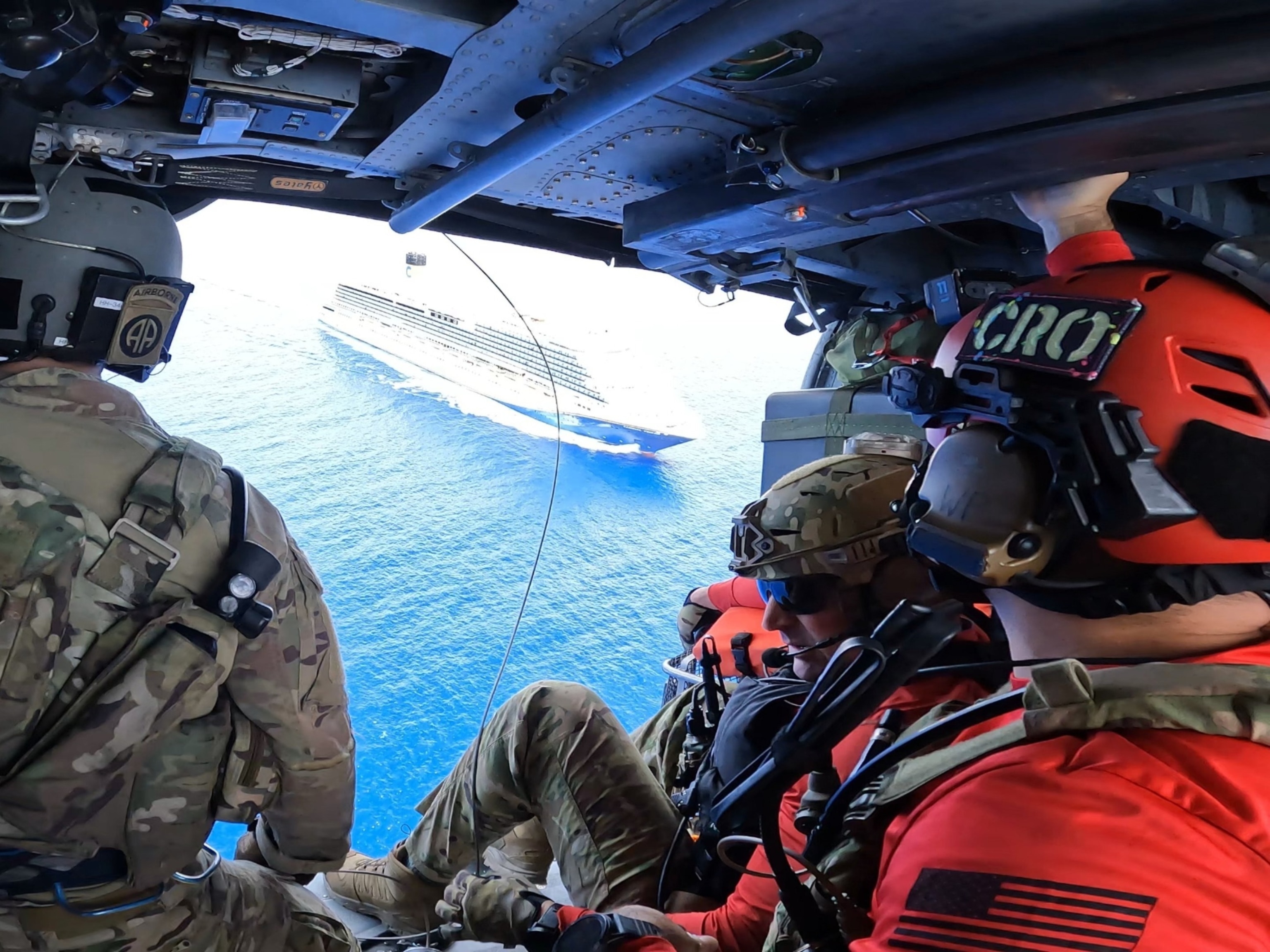 PHOTO: Air Force rescues a sick passenger from aboard the Carnival Venezia cruise ship.