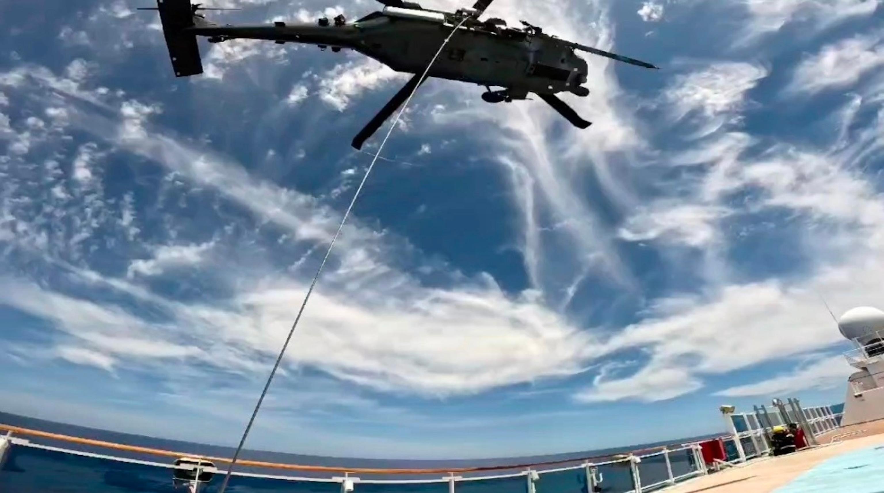 PHOTO: Air Force rescues a sick passenger from aboard the Carnival Venezia cruise ship.