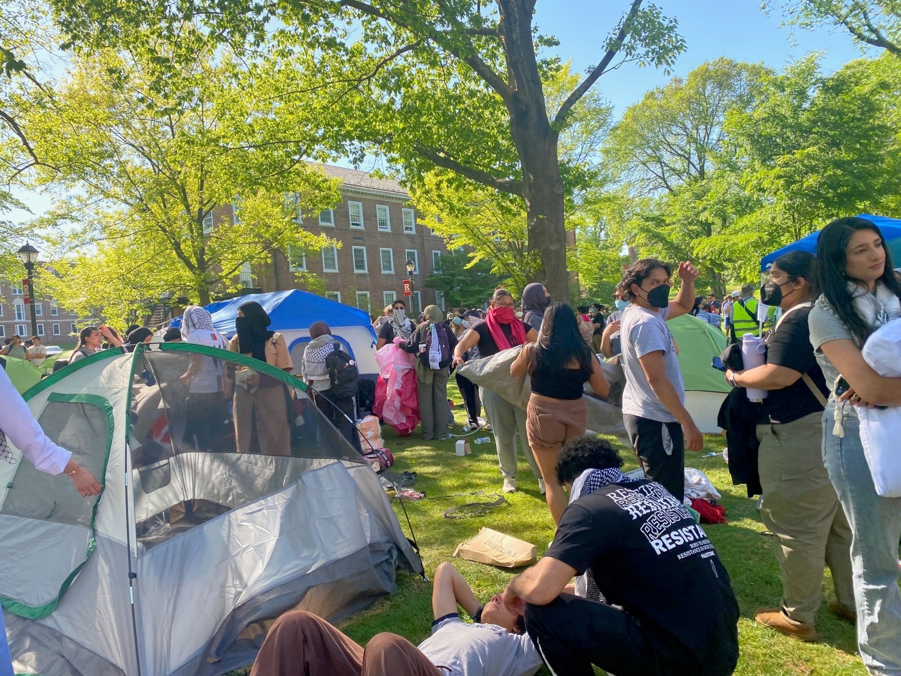 PHOTO: A pro-Palestinian encampment at Rutgers University in New Brunswick, N.J., May 2, 2024.  